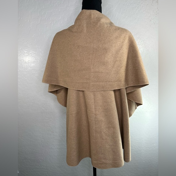 Hipster Row Women's open front cape vest Sleeveless wool blend Brown Sz one size - Picture 2 of 7